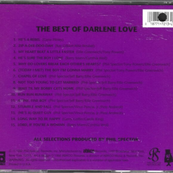 darlene love best of 1992 hits cd - r&b soul rock pop phil spector ronettes - Picture 4 of 4